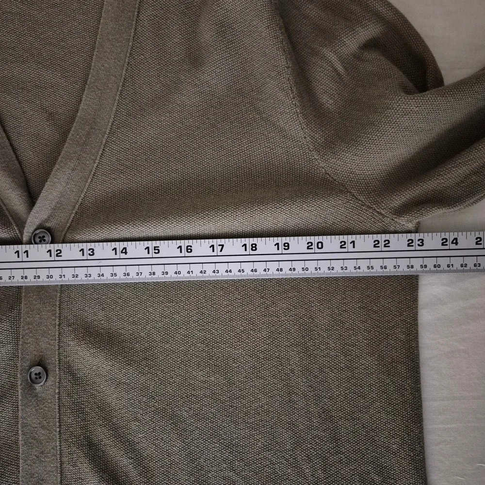 Club Monaco Mens XL Taupe Brown Cotton Rabbit Hair Blend Button Cardigan Sweater